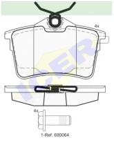 Icer Brakes 181895 - JGO.PASTILLAS TRASERAS PSA