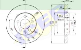 Icer Brakes 78BD56022 - JGO.DISCOS FRENO AUDI/VW